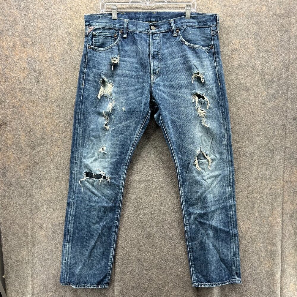 Ralph Lauren Jeans Men 38x32 Adult Blue Denim Slim Fit Cotton Straight Vintage